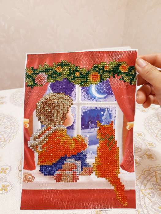 Фотография покупателя товара Новогодняя алмазная мозаика с частичным заполнением «Новый год. Уюта в доме», 15 х 21 см - Фото 2