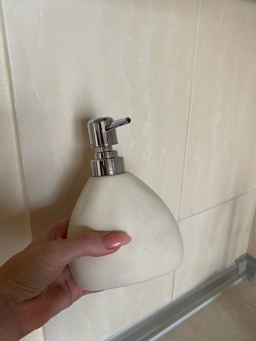 Фотография покупателя товара Дозатор для жидкого мыла Доляна «Мужской», 400 мл, цвет бежевый