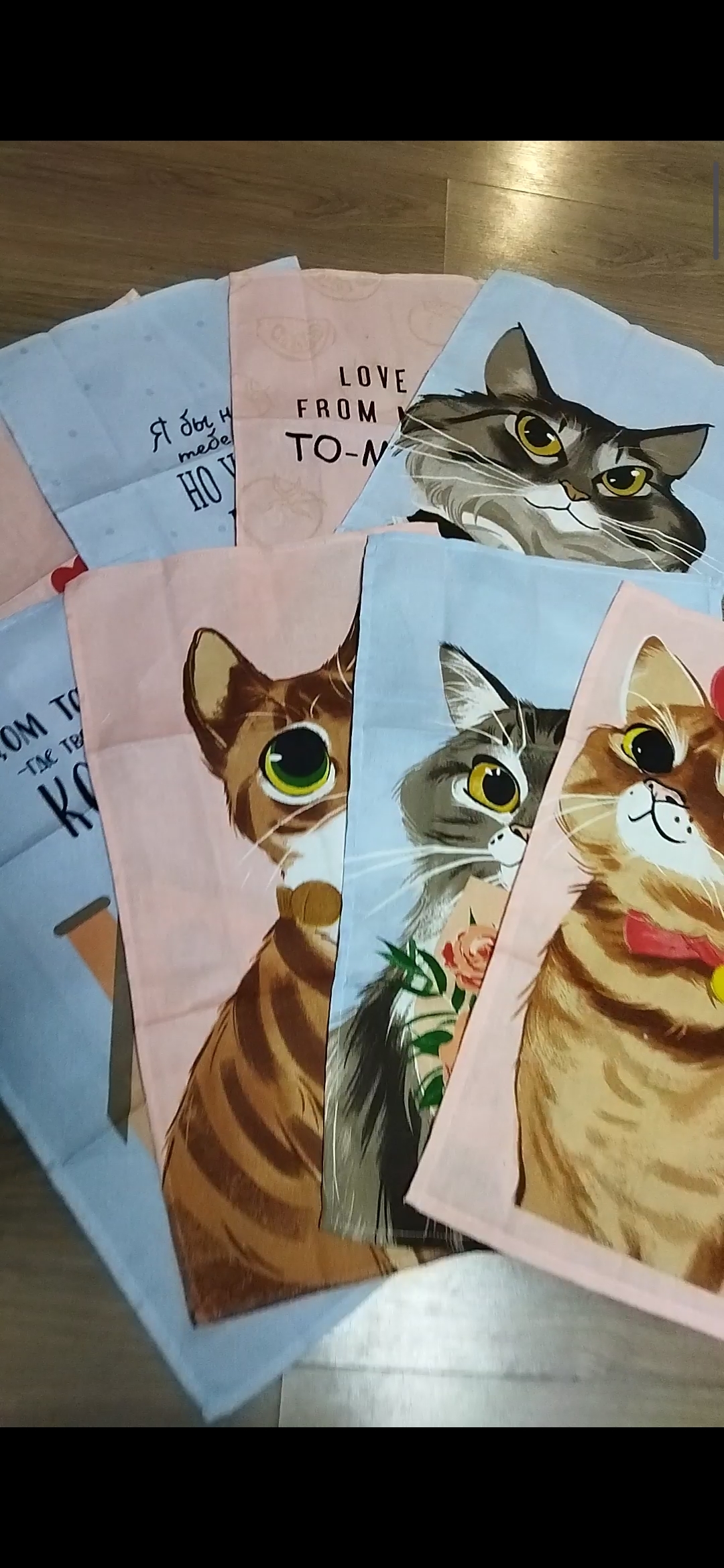 Фотография покупателя товара Набор полотенец кухонный Доляна Cats 35×60 см - 8 шт., 100% хлопок - Фото 1