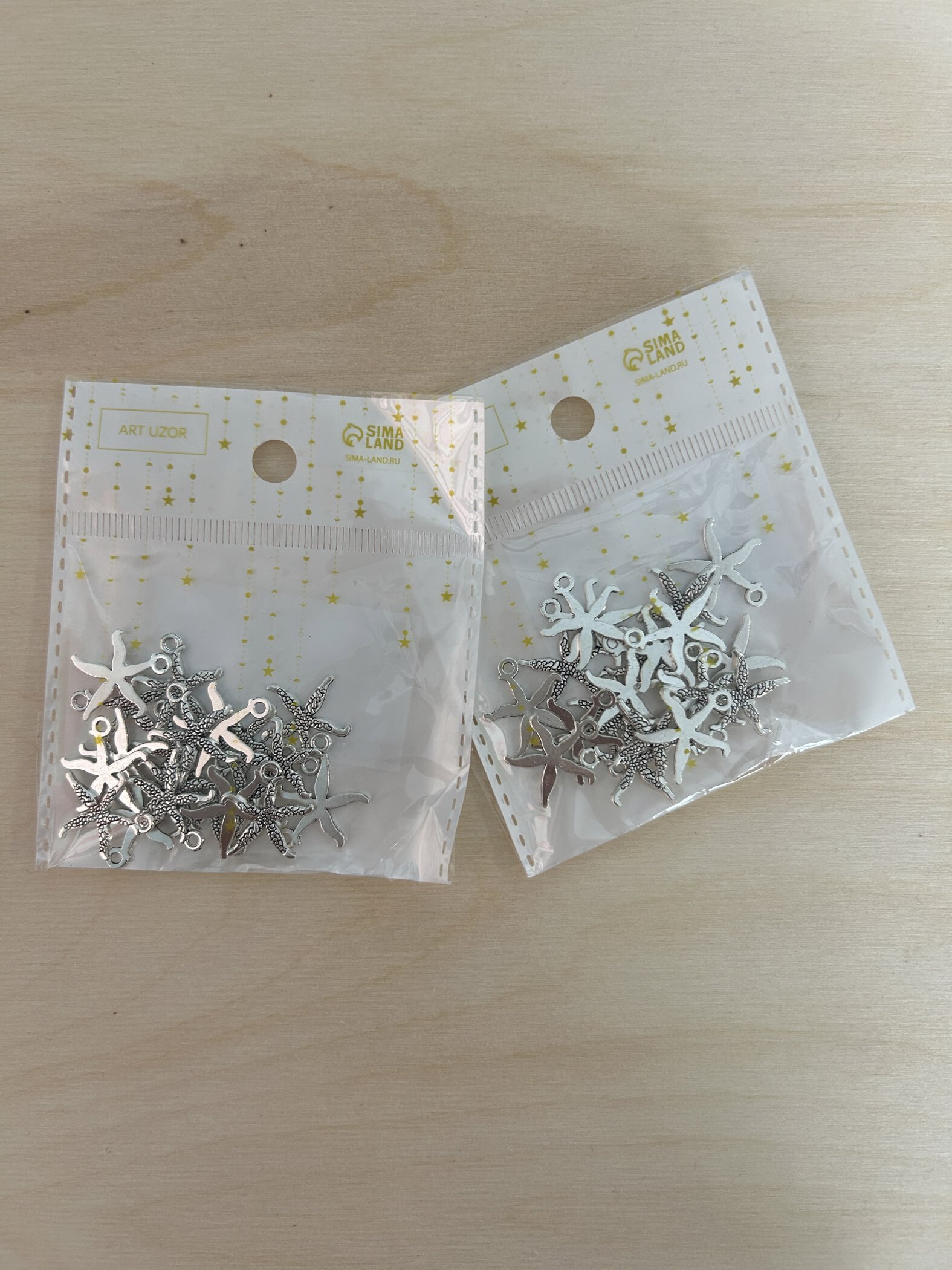 Фотография покупателя товара Металлический элемент, декоративная подвеска «Арт Узор. Танцующая морская звезда», серебро, 1.8×1.7 см - Фото 2