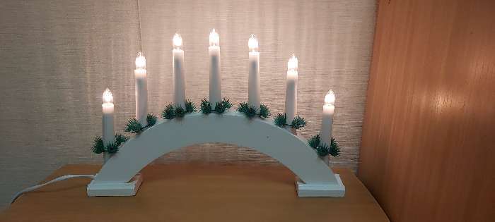 Фотография покупателя товара Светодиодная фигура «Рождественская горка» 34 × 26 × 5 см, дерево, 220 В, свечение тёплое белое