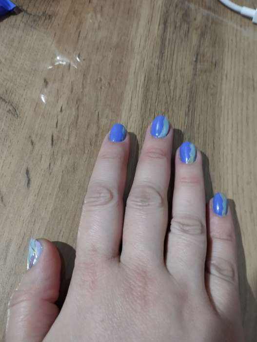 Фотография покупателя товара Наклейки для ногтей «Летний закат», металлизированные, цвет голубой/розовый - Фото 2