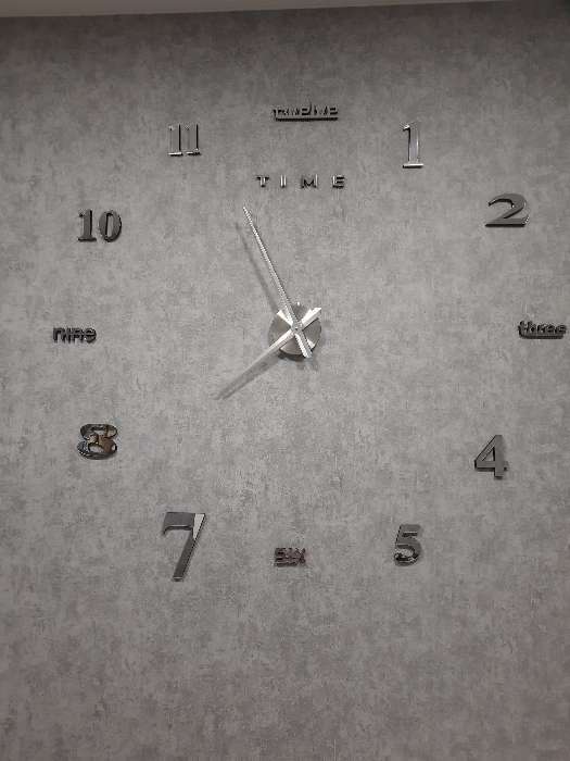 Фотография покупателя товара Часы-наклейка, серия: DIY, "Клермонт", плавный ход, d-120 см, 1 АА, серебро - Фото 10
