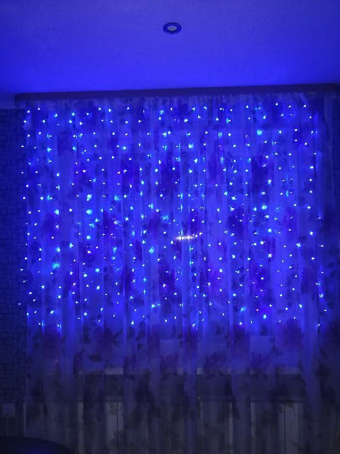 Фотография покупателя товара Гирлянда «Занавес» 2 × 1.5 м, IP20, прозрачная нить, 360 LED, свечение тёплое белое, 8 режимов, 220 В - Фото 41