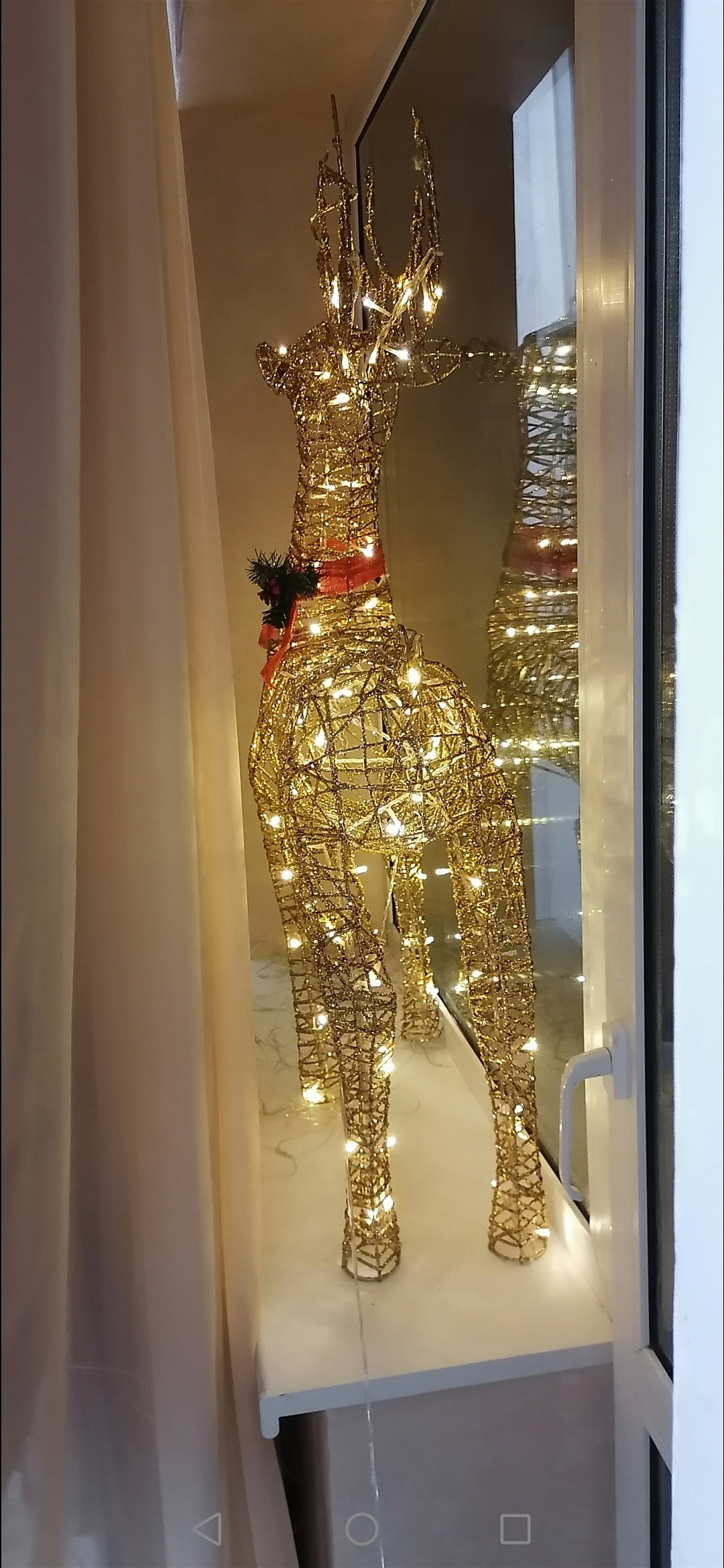 Фотография покупателя товара Светодиодная фигура «Олень серебристый» 70 × 120 × 30 см, металл, 220 В, свечение белое - Фото 1