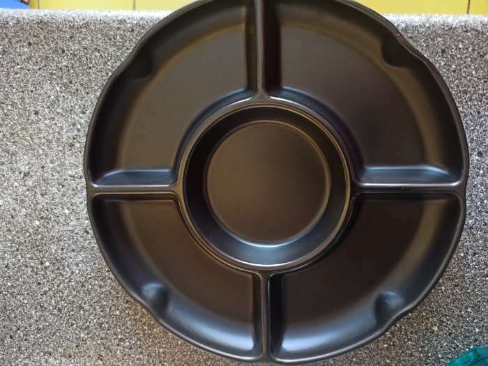 Фотография покупателя товара Менажница «Чёрный Восток», 25×25×2,5 см, диаметр центрального отсека 11 см, цвет чёрный - Фото 1