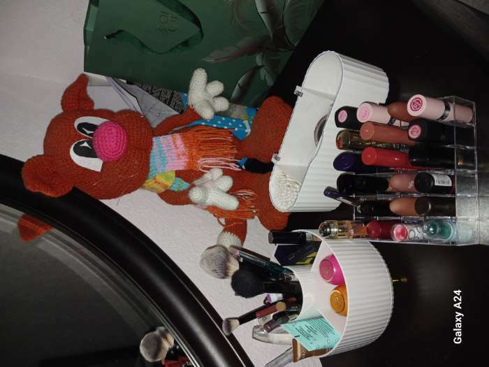 Фотография покупателя товара Органайзер для хранения, с крышкой, 3 секции, 21×8×9 см, цвет белый, розовое-золото - Фото 2