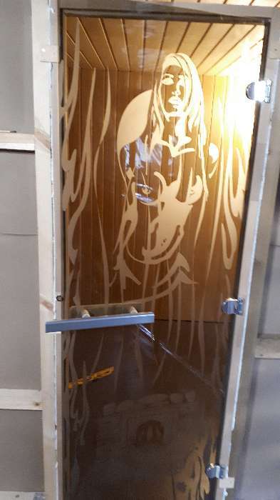 Фотография покупателя товара Дверь стеклянная «Горячий пар», размер коробки 190 × 70 см, 8 мм, бронза - Фото 1