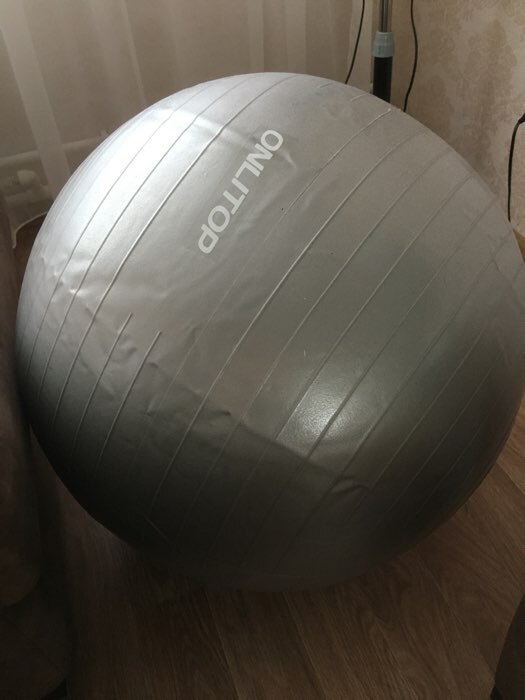 Фотография покупателя товара Фитбол ONLYTOP, d=85 см, 1400 г, антивзрыв, цвет серый