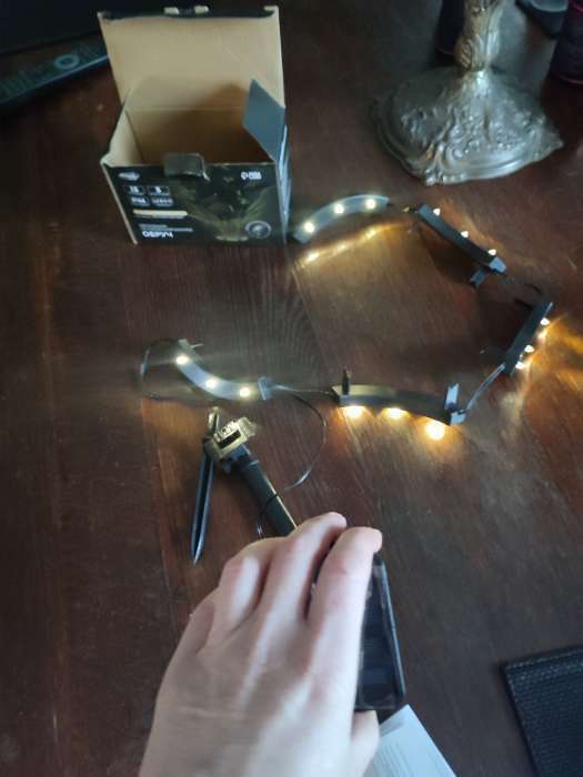 Фотография покупателя товара Садовый светильник «Обруч», уличный, на солнечной батарее, 15 LED, свечение мульти - Фото 1