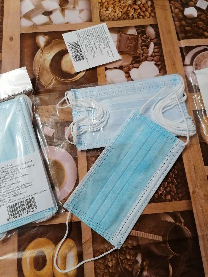 Фотография покупателя товара Маска медицинская, трёхслойная, нестерильная, 10 штук в упаковке.