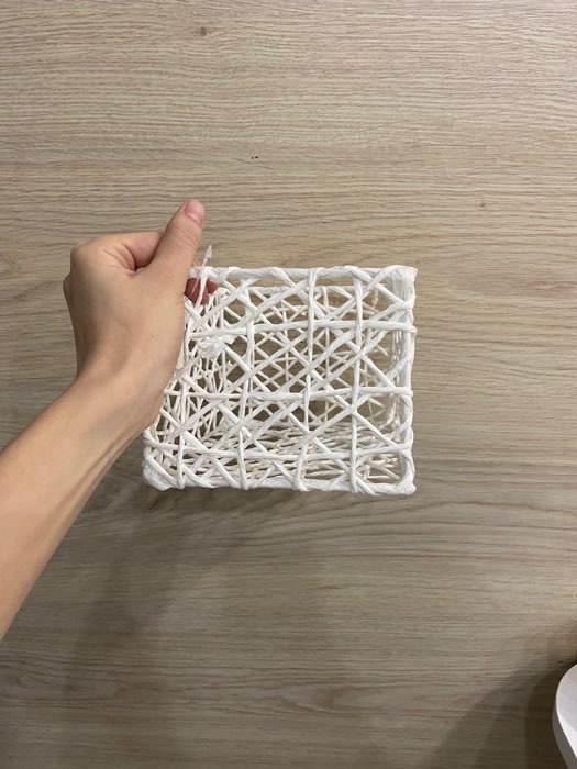 Фотография покупателя товара Корзина плетёная Доляна «Паутинка», 15,5×11×11 см, цвет белый - Фото 2