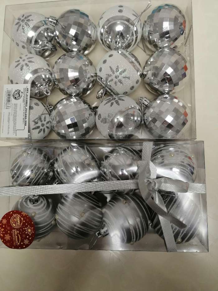 Фотография покупателя товара Набор шаров пластик d-6 см, 12 шт "Диско с цветами" серебро - Фото 1