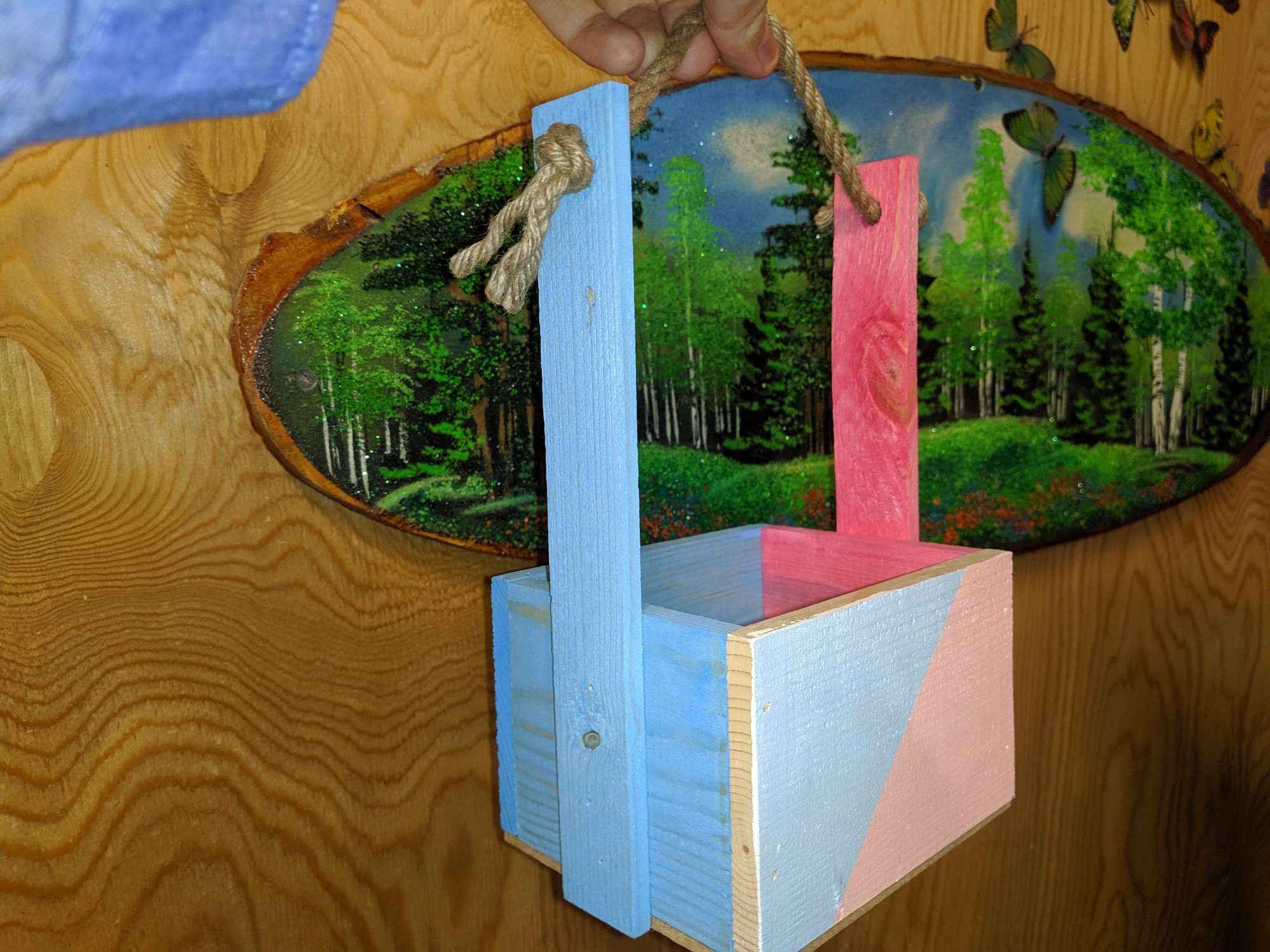 Фотография покупателя товара Кашпо деревянное, 15×12×8.5(25) см "Пауль и Любовь. Сердечки", с принтом - Фото 13