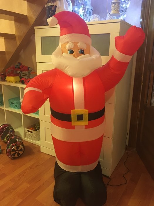 Фотография покупателя товара Надувная фигура "Дед Мороз" светится, 120 см