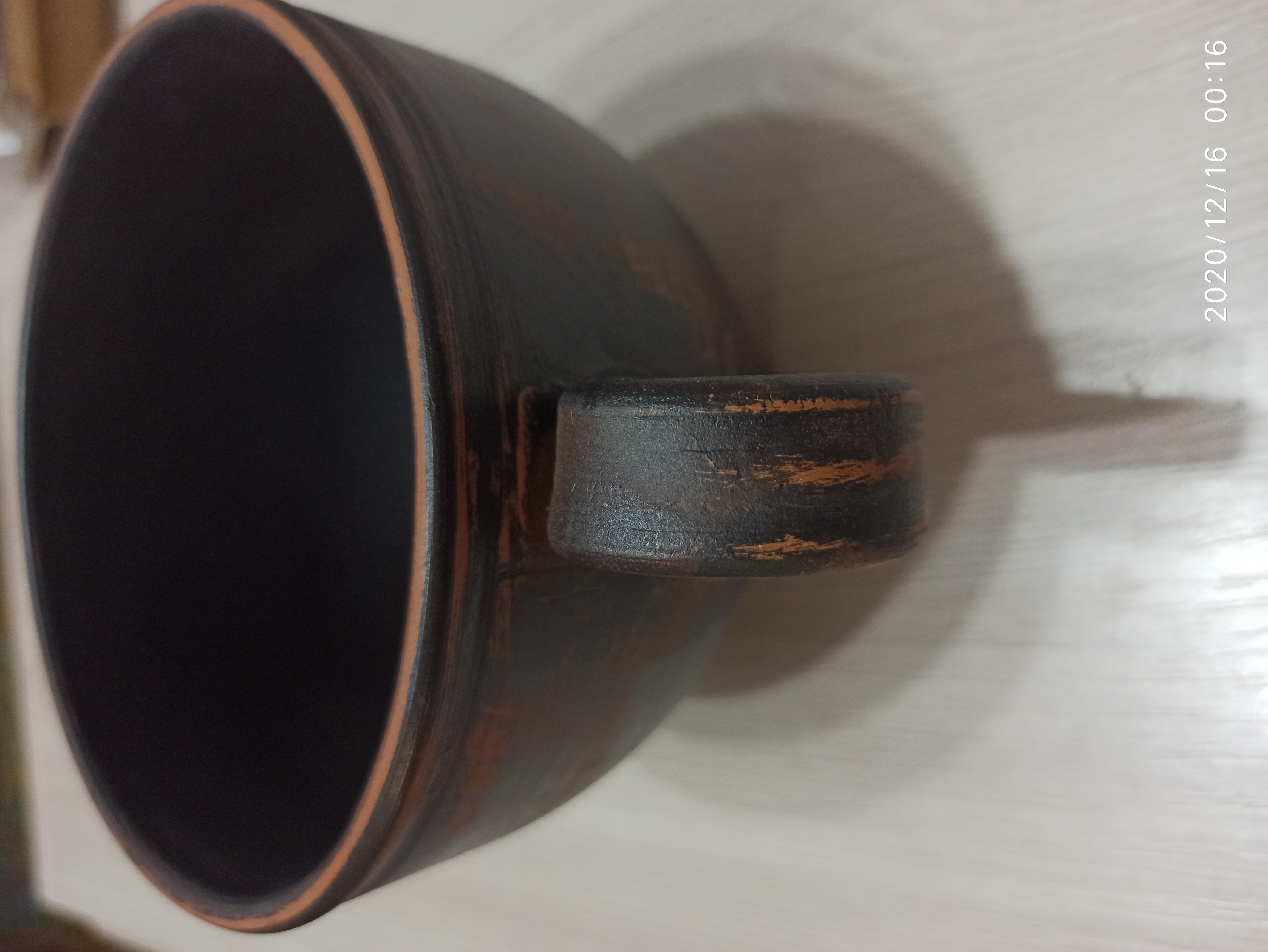 Фотография покупателя товара Кружка "Чайная", гладкая, красная глина, 0.6 л - Фото 2