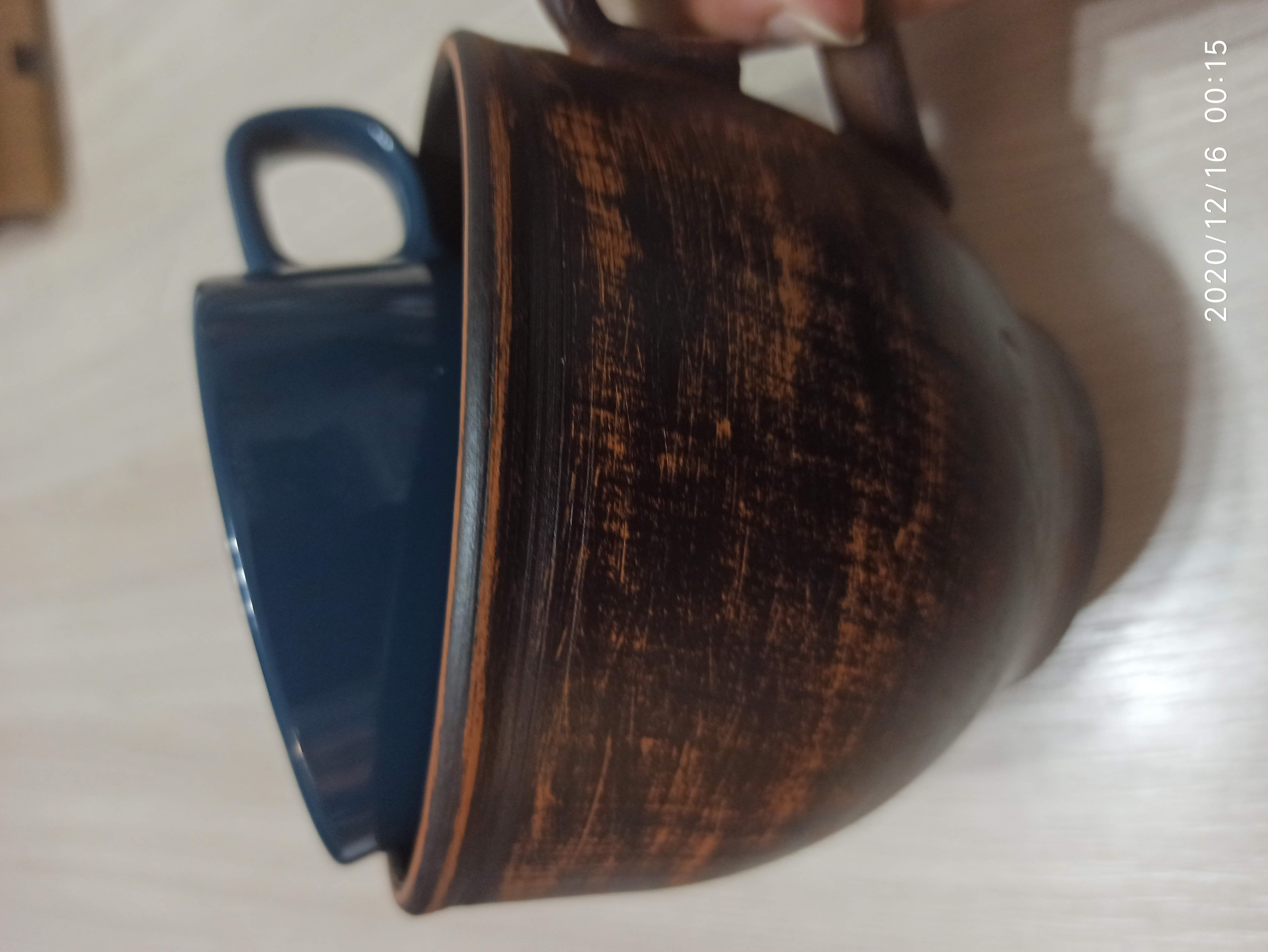 Фотография покупателя товара Кружка "Чайная", гладкая, красная глина, 0.6 л - Фото 3