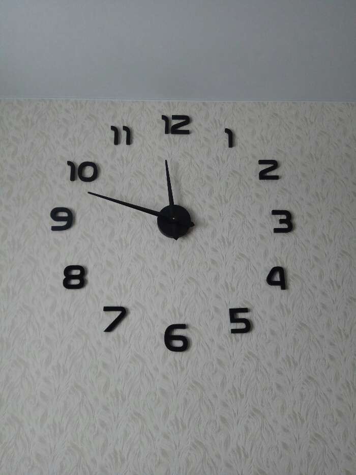 Фотография покупателя товара Часы-наклейка, серия: DIY, "Элегант", дискретный ход, d-120 см, 1 АА, черные - Фото 8