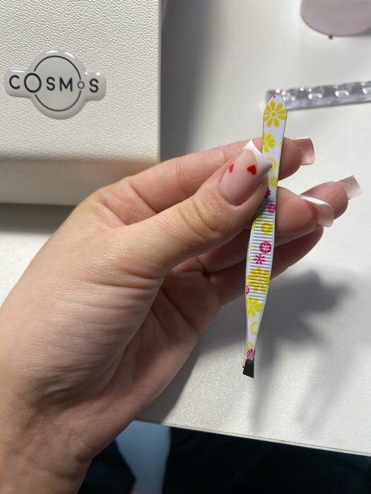 Фотография покупателя товара Пинцет скошенный, узкий, 8.5 см, рисунок МИКС - Фото 3