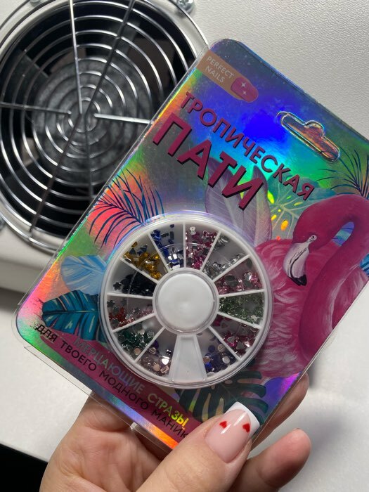 Фотография покупателя товара Набор фигурных страз для декора ногтей Flamongo party, 12 цветов - Фото 2