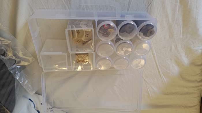 Фотография покупателя товара Набор баночек для декора, 9 шт, в органайзере, 40 мл, 26 × 13 × 6 см, цвет прозрачный