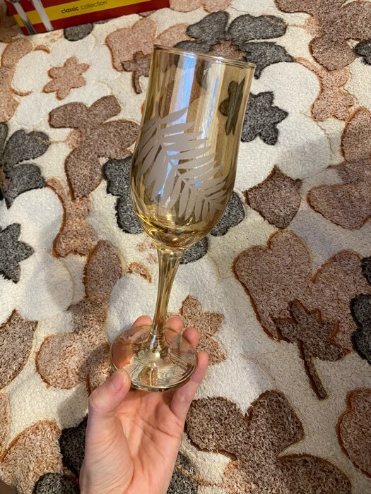 Фотография покупателя товара Набор бокалов для шампанского «Папоротник», 200 мл, 6 шт, цвет янтарный