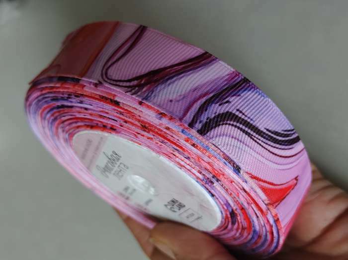 Фотография покупателя товара Лента репсовая «Розовые переливы», 25 мм, 23 ± 1 м, разноцветная