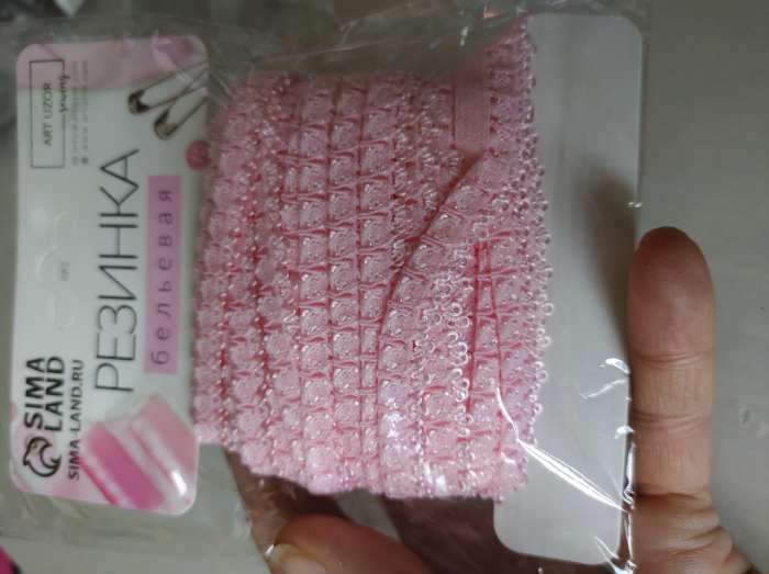 Фотография покупателя товара Резинка декоративная, 14 мм, 10 ± 1 м, цвет светло-розовый