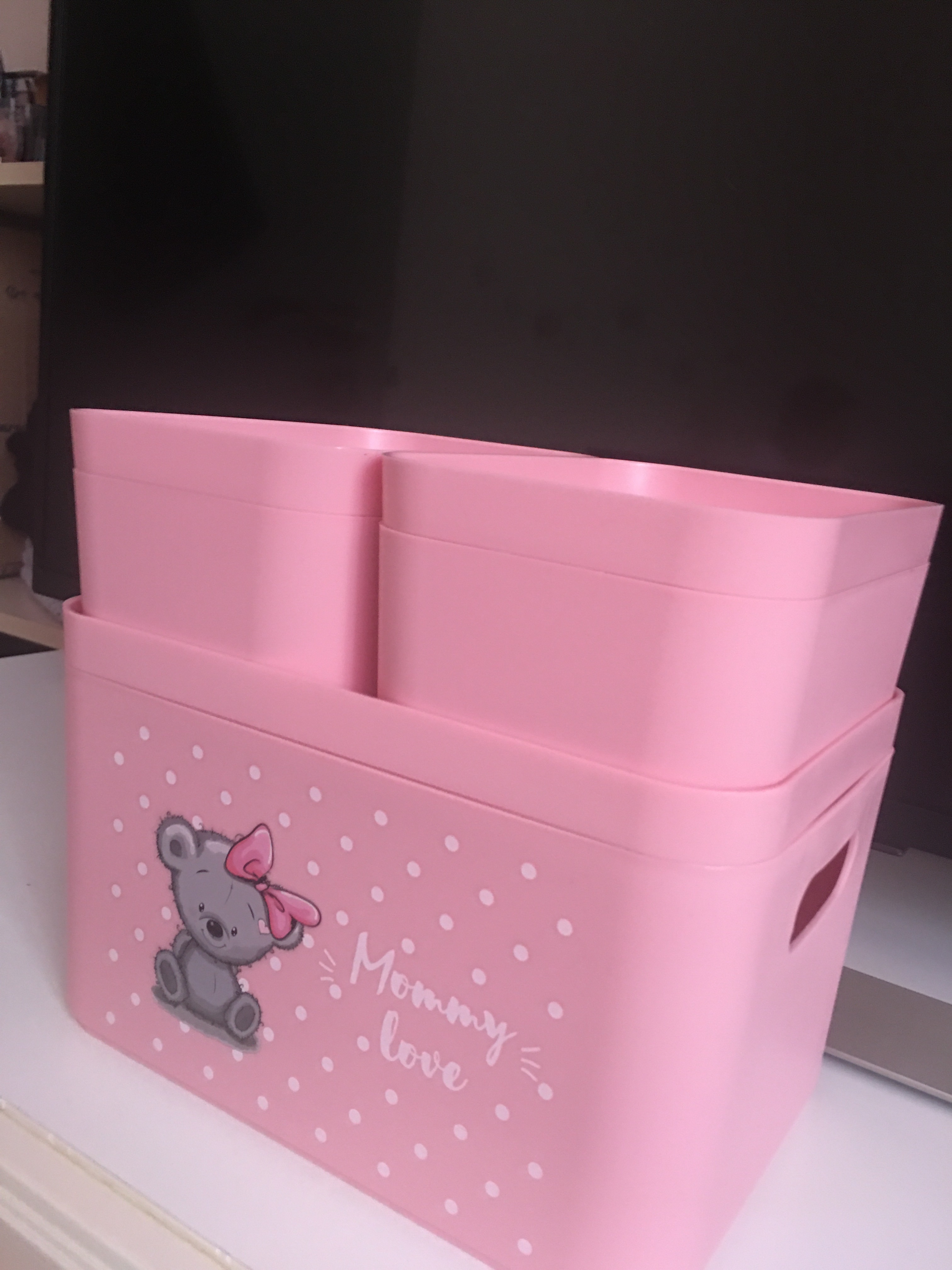 Фотография покупателя товара Набор органайзеров Mommy love, цвет нежно-розовый - Фото 1
