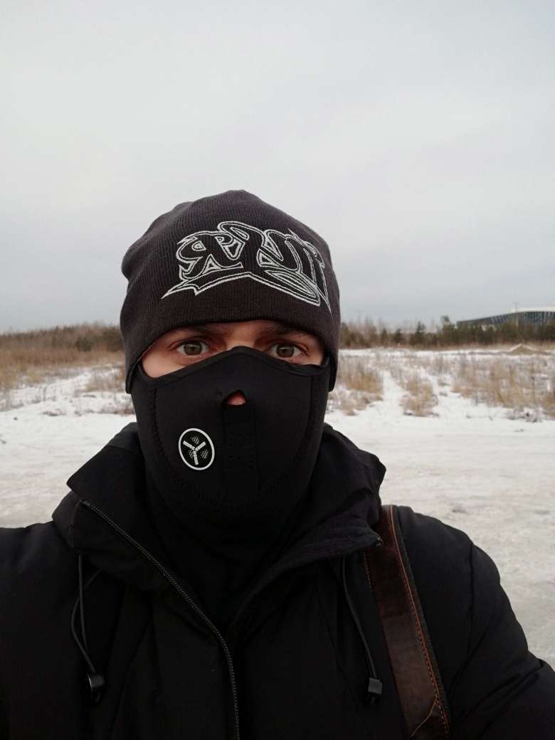 Фотография покупателя товара Ветрозащитная маска под шлем с клапаном, размер, чёрный