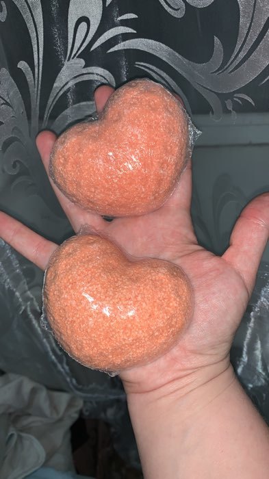 Фотография покупателя товара Бомбочка для ванны "Сердце" с ароматом апельсина, 100 гр, оранжевая - Фото 1