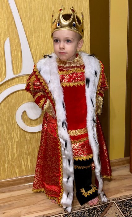 Фотография покупателя товара Карнавальный костюм «Король», (бархат и парча), размер 36, рост 146 см - Фото 2