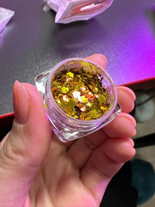 Фотография покупателя товара Блёстки для декора, разноразмерные, цвет золотистый - Фото 9