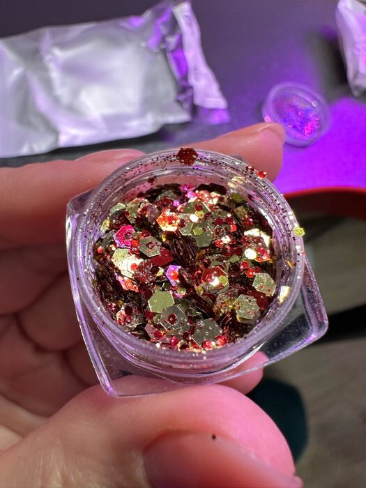 Фотография покупателя товара Блёстки для декора, разноразмерные, цвет золотистый - Фото 7