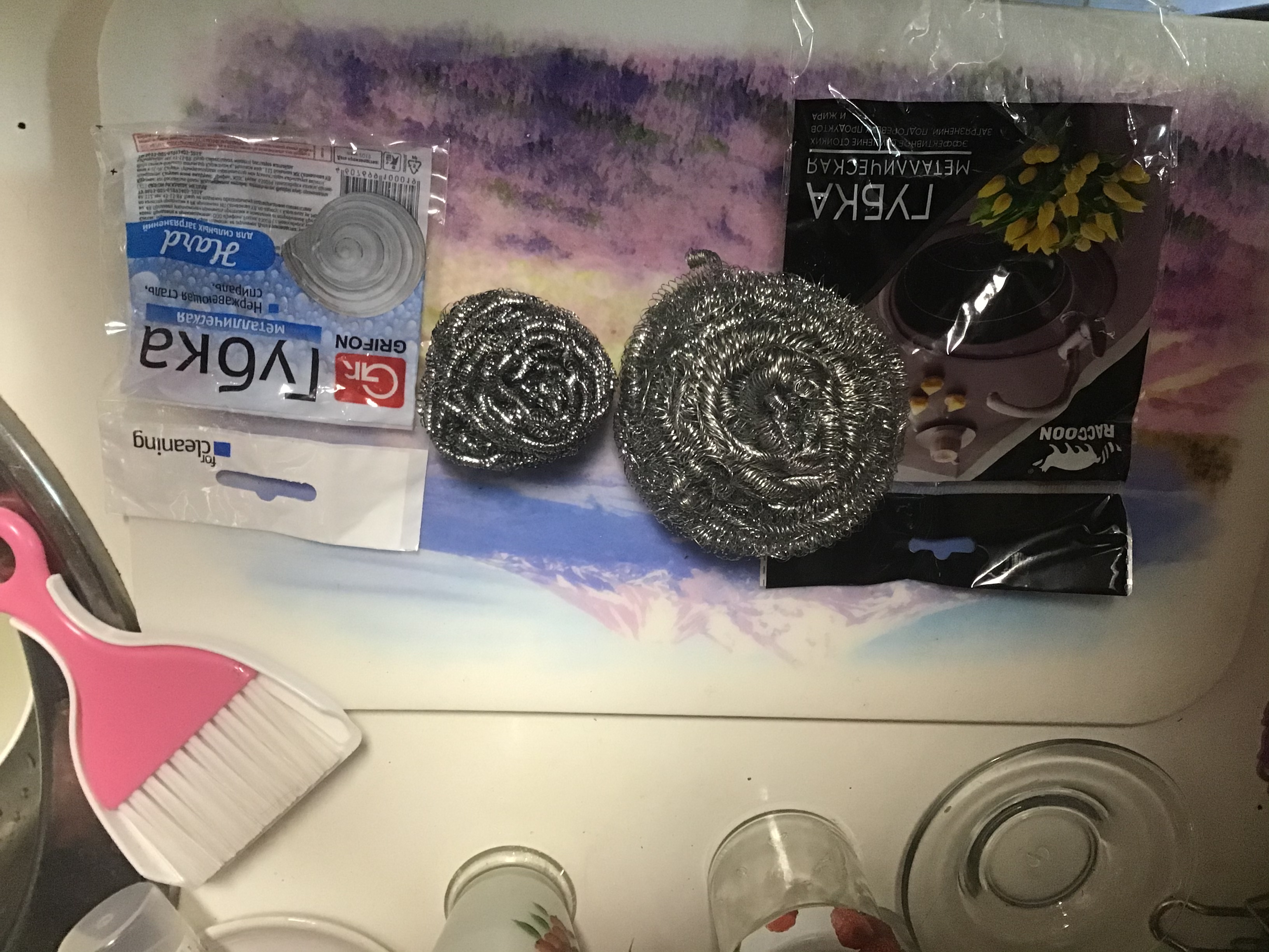 Фотография покупателя товара Губка для мытья посуды металлическая Raccoon, спираль оцинкованная, 30 гр
