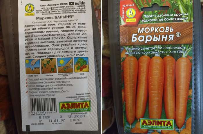 Фотография покупателя товара Семена Морковь «Барыня», 2 г, «Аэлита» - Фото 1