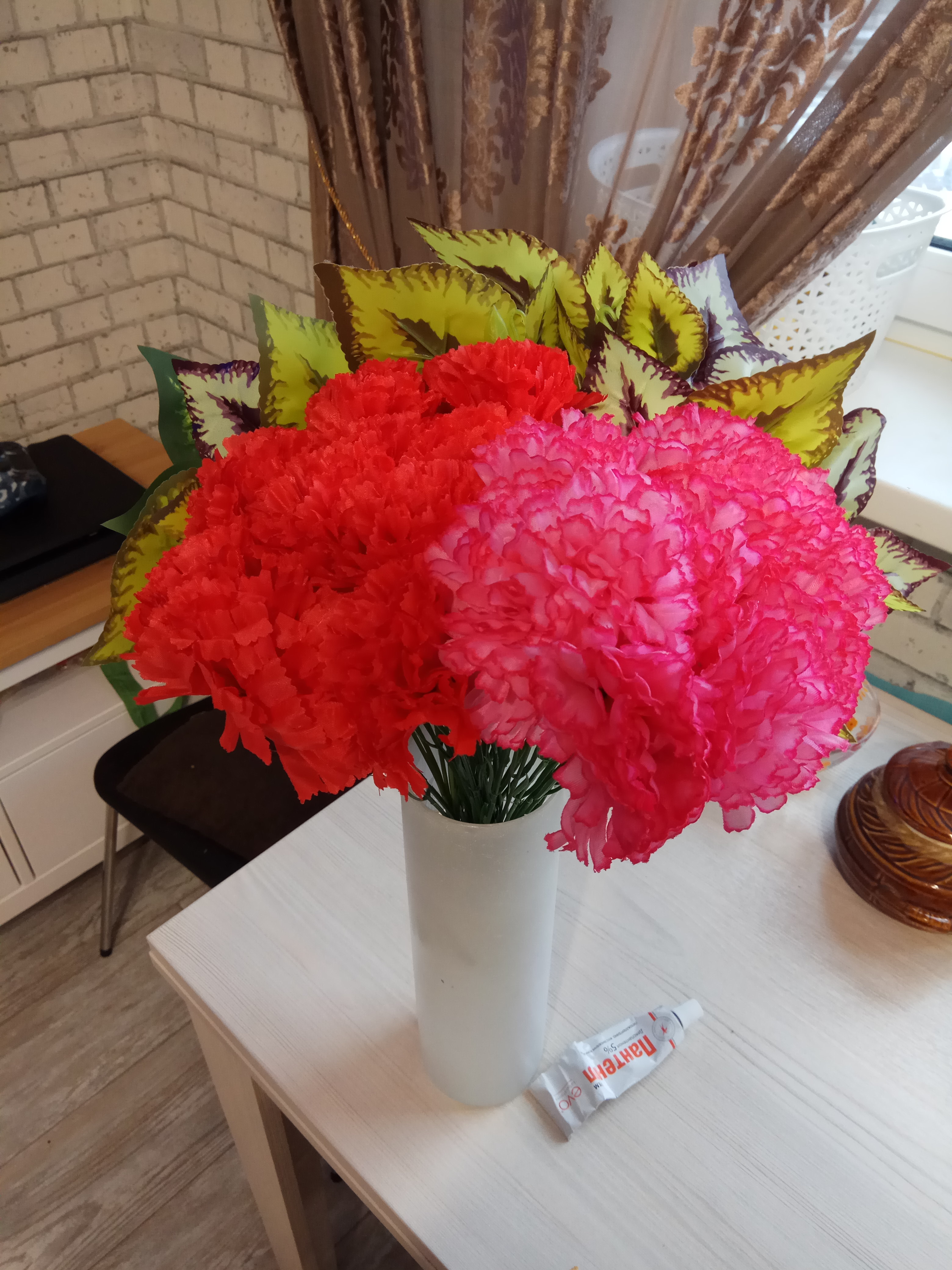 Фотография покупателя товара Цветы искусственные гвоздика 37 см, сиреневый - Фото 8
