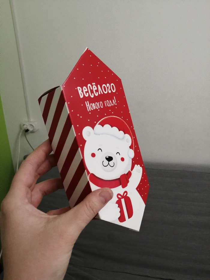 Фотография покупателя товара Сборная коробка-конфета «Белый мишка», 9,3 × 14,6 × 5,3 см - Фото 1