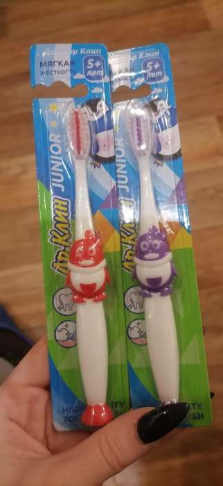 Фотография покупателя товара Зубная щётка Др.Клин Юниор, 1шт микс - Фото 1