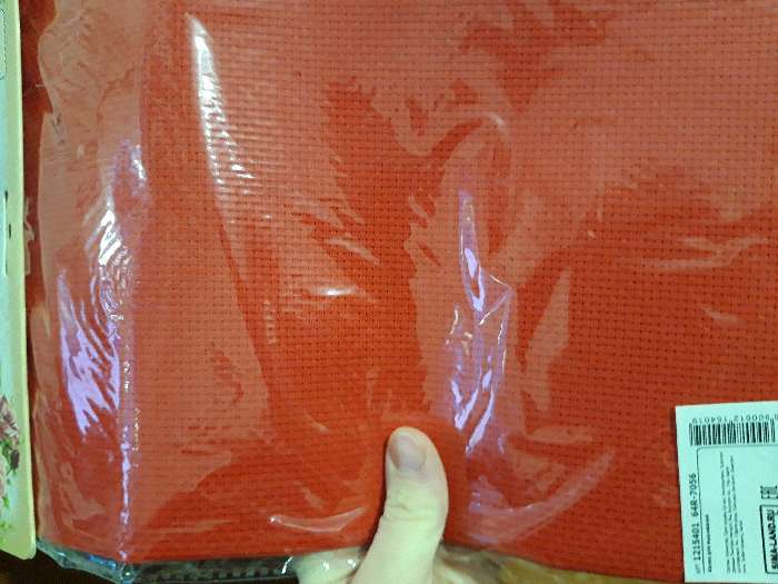 Фотография покупателя товара Канва для вышивания №11, 50 × 50 см, цвет красный - Фото 1
