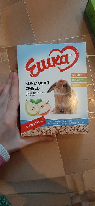 Фотография покупателя товара Кормовая смесь «Ешка» для декоративных кроликов, с фруктами, 450 г - Фото 1