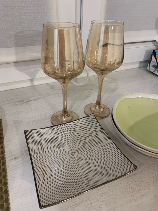 Фотография покупателя товара Бокал из стекла для вина «Кьянти», 400 мл, 8,5×22 см, цвет синий - Фото 2