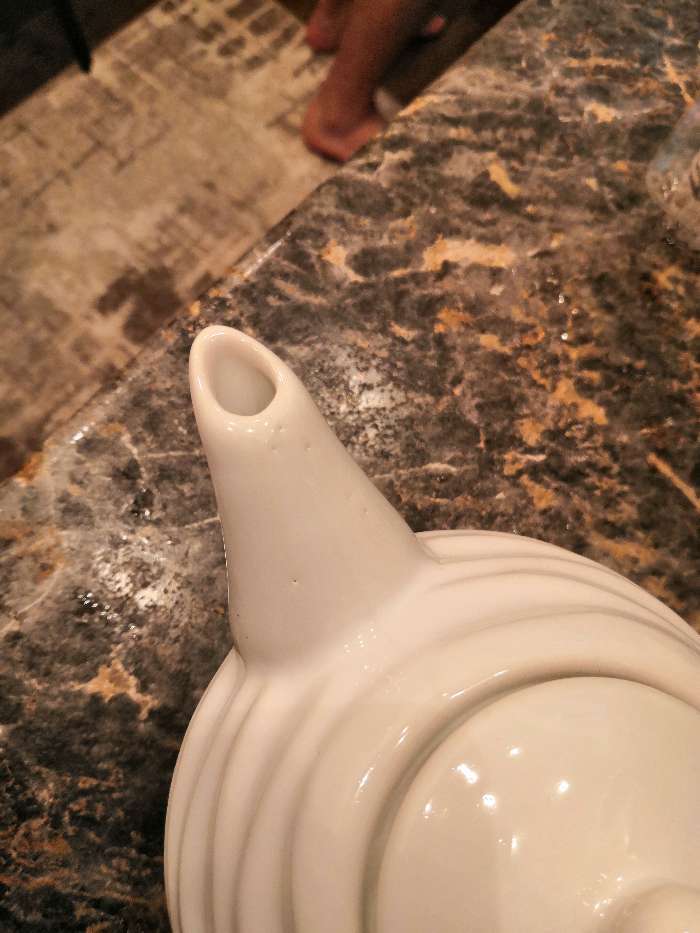 Фотография покупателя товара Чайник для заварки "Волна", белый, керамика, 0.8 л - Фото 4