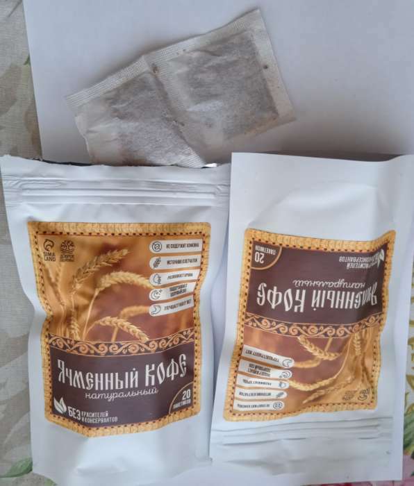Фотография покупателя товара Ячменный кофе в фильтр пакетах, 60 г. (20 шт. х 3 г)