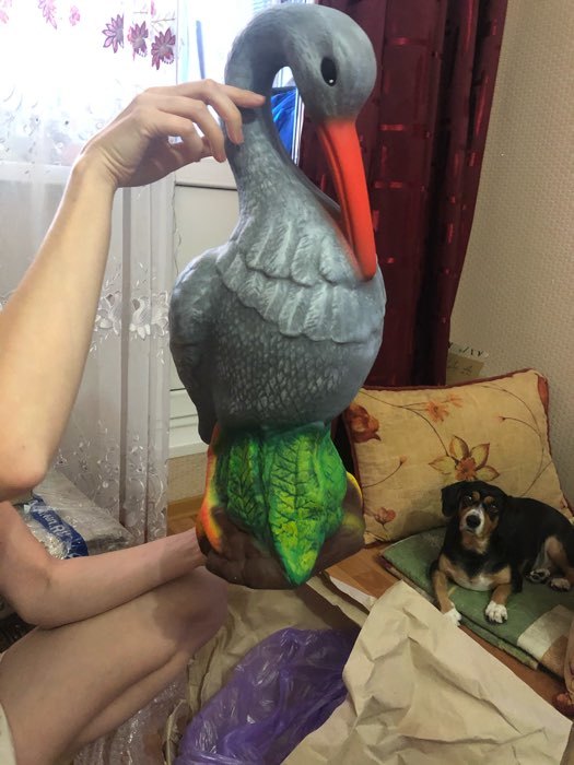 Фотография покупателя товара Садовая фигура "Журавль", серый цвет, 53 см - Фото 1