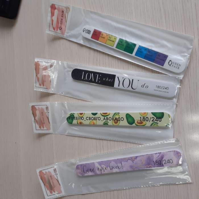 Фотография покупателя товара Пилка для ногтей «Требую авокадо», прямая, 180/240 грит, 18 см, разноцветная - Фото 1