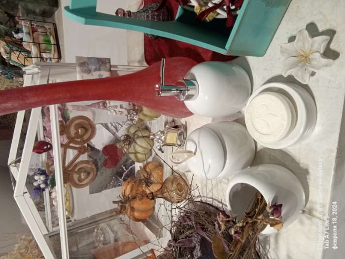 Фотография покупателя товара Набор аксессуаров для ванной комнаты SAVANNA Monro, 4 предмета (мыльница, дозатор для мыла 450 мл, стакан, баночка), цвет белый - Фото 1