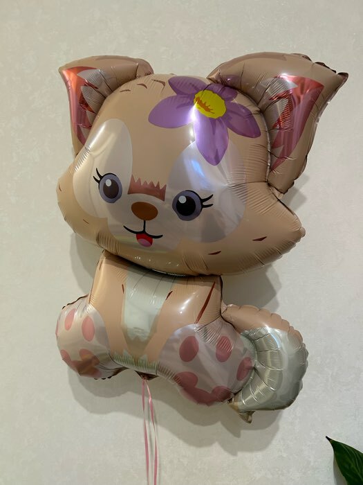 Фотография покупателя товара Шар фольгированный 32" «Котёнок с цветком», фигура, 1 шт.