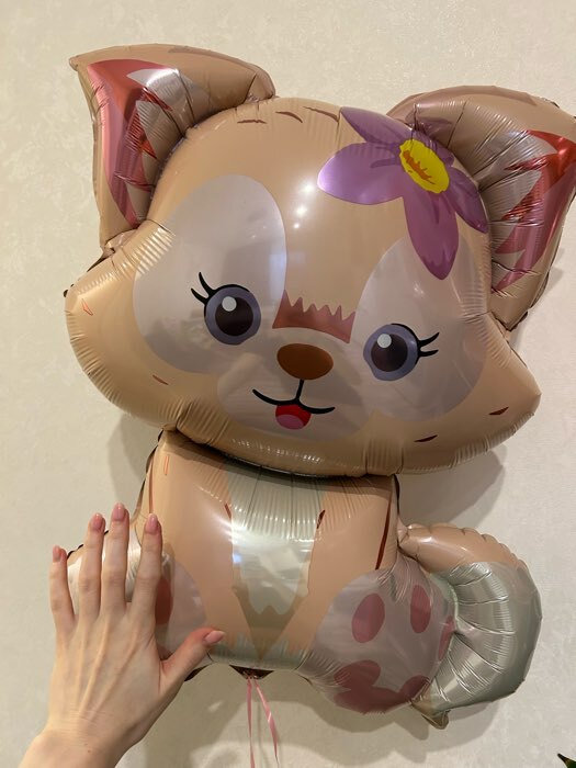 Фотография покупателя товара Шар фольгированный 32" «Котёнок с цветком», фигура, 1 шт.