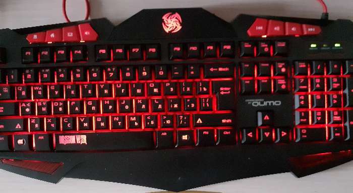 Фотография покупателя товара Клавиатура Qumo Dragon War Axe, игровая, проводная, подсветка, 112 клавиш, USB, чёрная - Фото 3